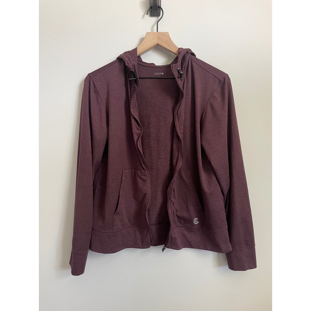 Johnny Was Calme Lux Knit Zip Up Hoodie, Merlot, NWOT